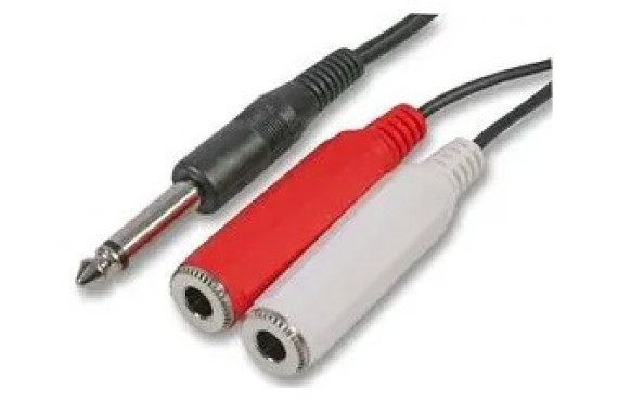 Mono Jack Plug to Twin Sockets Lead 6.35mm - PSG03427