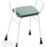 Adjustable Perching Stool With Arms - Padded
