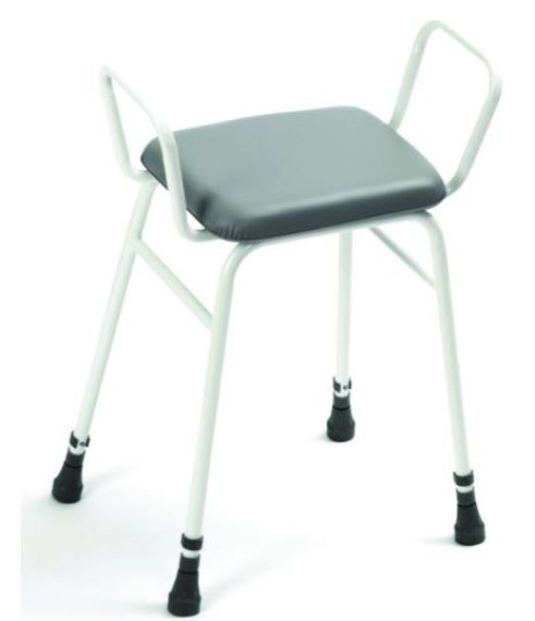 Adjustable Perching Stool With Arms - Padded