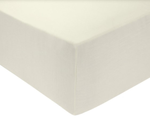 Polycotton Fitted Sheet Double Cream