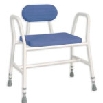 Extra Wide Shower Stool Height Adjustable-Back & Arms