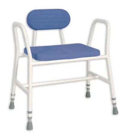 Extra Wide Shower Stool Height Adjustable-Back & Arms