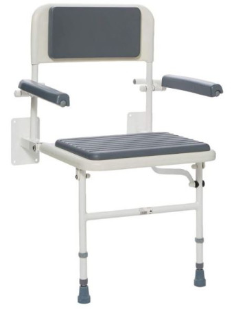 Wall Mounted Shower Seat With Back & Arms