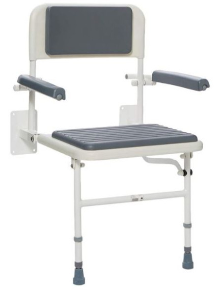 Wall Mounted Shower Seat With Back & Arms