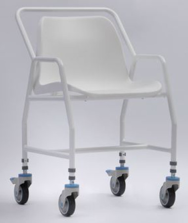Adjustable Height Shower Chair With Detachble Arms & Brakes