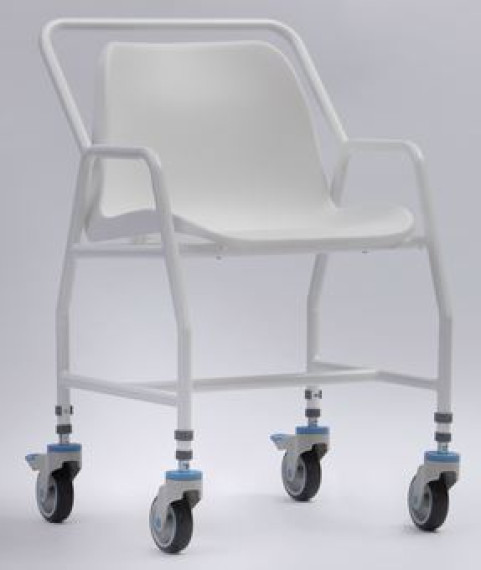 Adjustable Height Shower Chair With Detachble Arms & Brakes