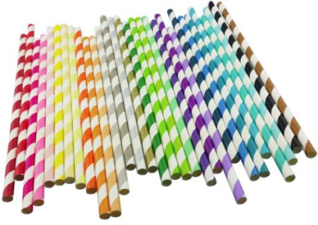 Straws - Paper - Striped (250 Box)