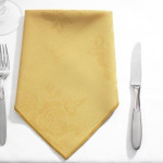 Circular Table Cloth in Gold 62" Rose Design