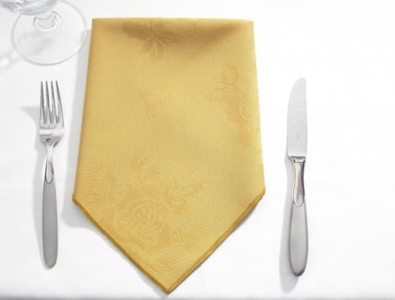 Circular Table Cloth in Gold 62" Rose Design