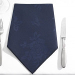 Circular Table Cloth - Navy 68" Rose Design