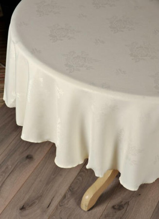 Table Cloth Circular Cream 62" Rose Design