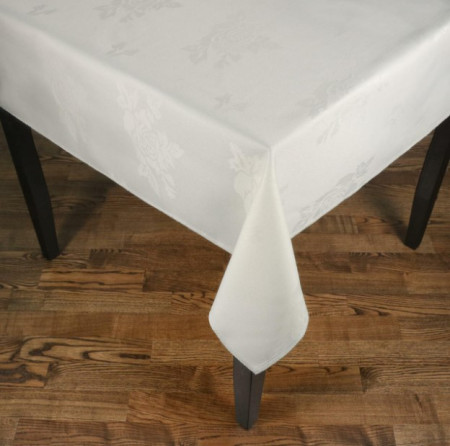 Table Cloth Cream Square 63"x63" Rose Design
