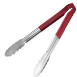 Hygiplas Colour Coded Red Serving Tongs 300mm