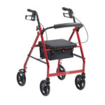 Walker - Four Wheeled - Red - 8" Wheels (DMA)