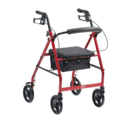 Walker - Four Wheeled - Red - 8" Wheels (DMA)