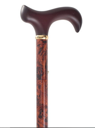 Walking Cane - Folding Burr Effect Derby