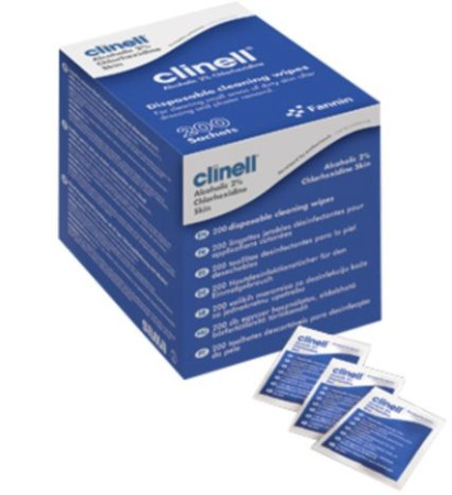 Wipes - Skin - Chlorhexidine 105mm x 105mm - White - pk200