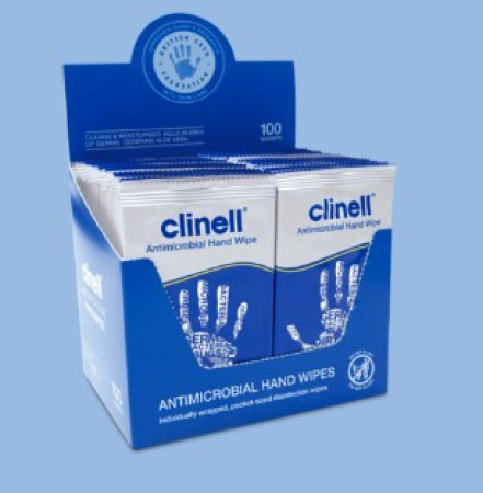Clinell Antimicrobal Hand Wipe Box 100